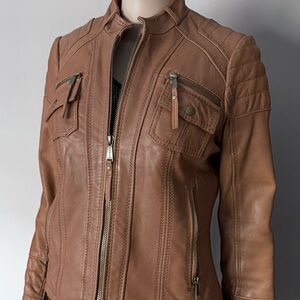 Michael Kors Brown Leather Jacket